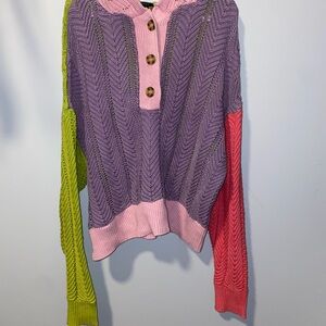 NWOT Forever 21 Multicolor Colorblock Knit Sweater